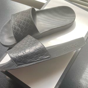 Guccissima Leather Slides